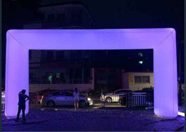 Large Inflatable Advertising Products Quadrate Purple Inflatable Led Light Arch