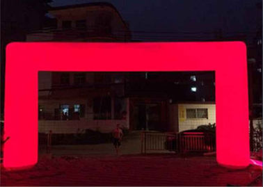 Large Inflatable Advertising Products Quadrate Purple Inflatable Led Light Arch