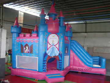 Princess Pink Durable PVC Castle Combo Bounce House Rental Business Use