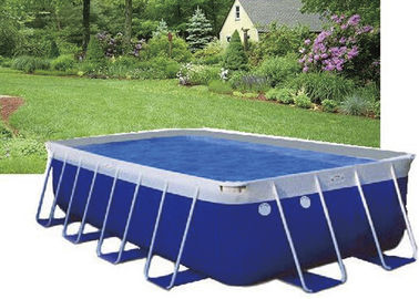 Blue PVC Steel Frame Metal Frame Pool , Easy Set Up Swimming Pool With Accessories