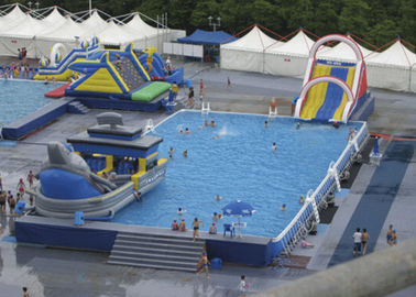 Summer Water Slide Amusement Park Above Ground Metal Pool Playground Equipment Use