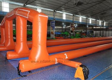 Orange 1000 Ft Giant Inflatable Water Slide With Double - Tripple Stitch