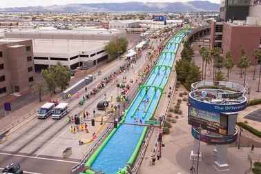 Green Giant Inflatable Water Slide , Crazy Fun 1000 Ft Inflatable Giant Slide