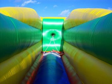 Challenging Bungee Run Playground Inflatable Sports Games With 2 Lane CE