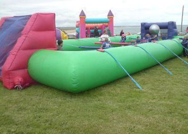 Human Table Football Team Game , Green Inflatable Interactive Games 40x20Ft