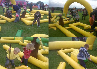 Outdoor Mobile Crazy Inflatable Golf Course Apply To Family Event