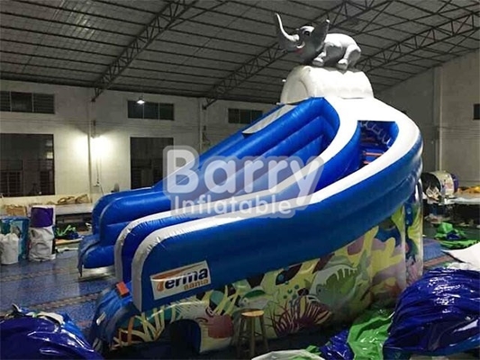 Elephant Inflatable Water Slides For Swimming Pool Customize Logo