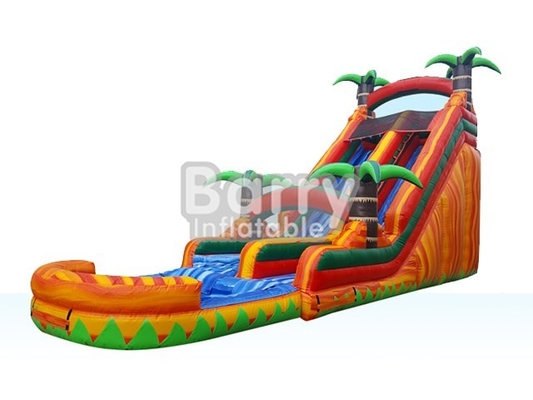 0.55mm Pvc Tarpaulin Inflatable Water Slides Jungle Theme Slip Slide Water Slide