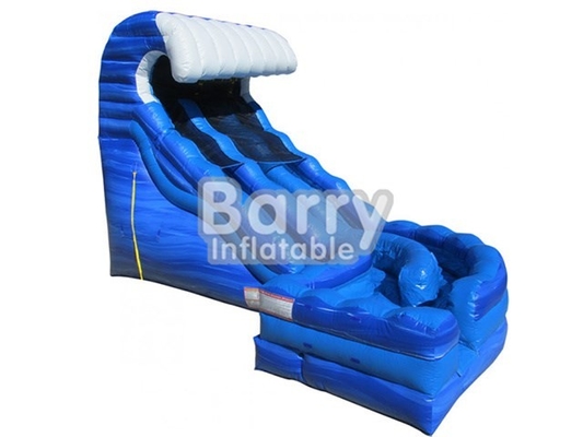 Commercial Blue Curve Wave Inflatable Water Slides For Children