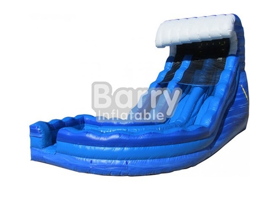 Commercial Blue Curve Wave Inflatable Water Slides For Children
