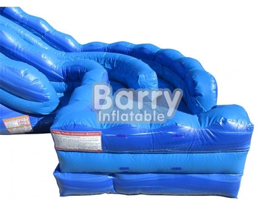 Commercial Blue Curve Wave Inflatable Water Slides For Children