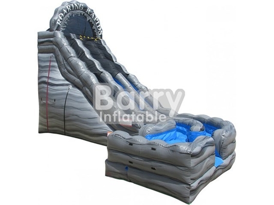 Commercial Blue Curve Wave Inflatable Water Slides For Children