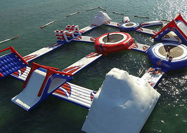 Popular Floating Inflatable Island , Aquatic Inflatable Water Park Equipment For Adult