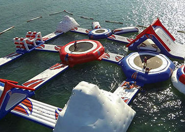 Popular Floating Inflatable Island , Aquatic Inflatable Water Park Equipment For Adult