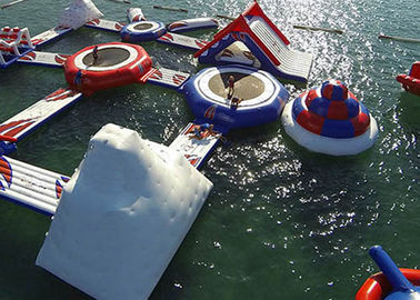 Popular Floating Inflatable Island , Aquatic Inflatable Water Park Equipment For Adult