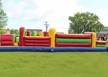 Long Outdoor Assault Course / Inflatable Obstacle Course With Waterproof Material