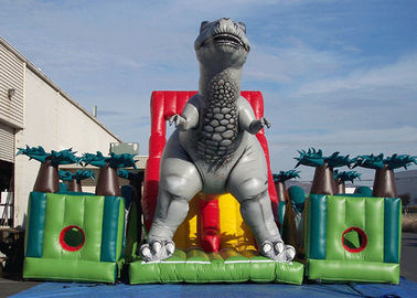 Amazing Jurassic Survivor Dinosaur Inflatable Obstacle Course , Toddler Obstacle Course