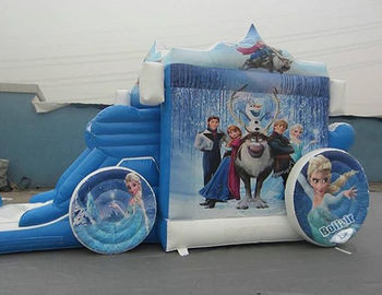 Amazing Frozon Princess Inflatable Combo , Blue carriage Inflatable Bouncer Combo