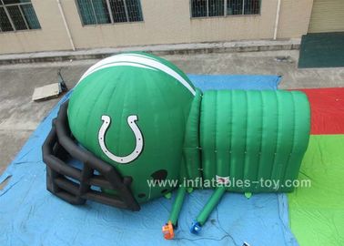 Customized Inflatable Sports Games , Inflatable football helmet with tunnel