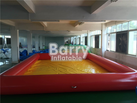 Square Yellow And Orange Inflatable Swimming Pool For Kids Playground