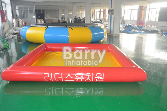 Square Yellow And Orange Inflatable Swimming Pool For Kids Playground