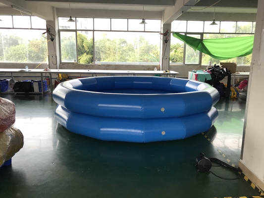 Light Blue Color Portable Inflatable Pool With Air Pump Logo Printing