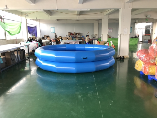 Light Blue Color Portable Inflatable Pool With Air Pump Logo Printing