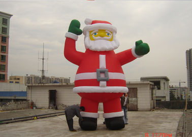 Customzied 6M Inflatable Ssanta Claus , PVC Santa Claus Air Balloon For Advertising