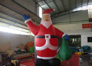 Customzied 6M Inflatable Ssanta Claus , PVC Santa Claus Air Balloon For Advertising