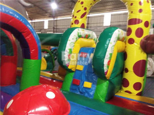 0.55mm PVC Inflatable Amusement Park Bouncer Slide Playground Jungle Animal Theme