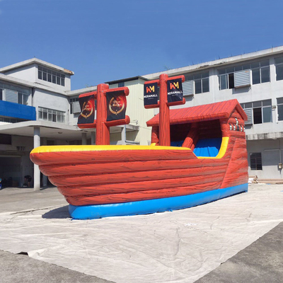 Pvc Combo Pirate Ship Boat Inflatable Bounce House Slide For Party