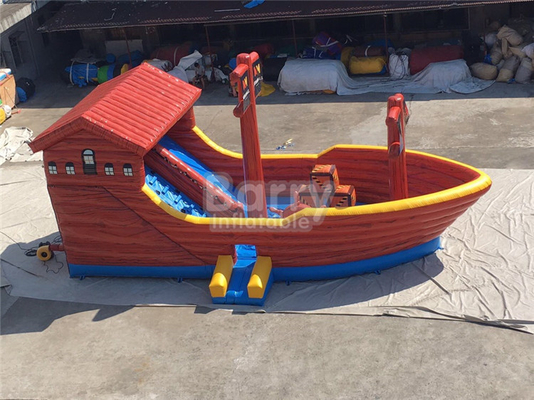 Pvc Combo Pirate Ship Boat Inflatable Bounce House Slide For Party