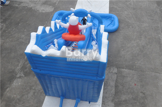 0.55mm PVC Commercial Inflatable Water Slides With Big Pool Rental