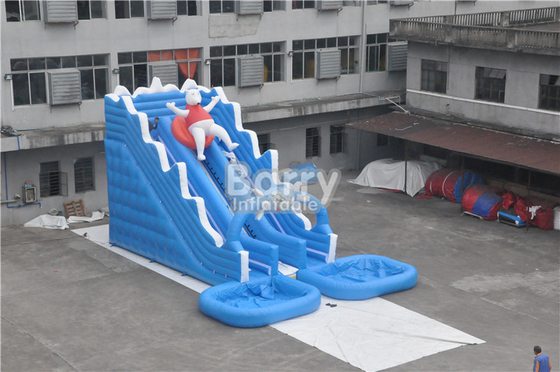 0.55mm PVC Commercial Inflatable Water Slides With Big Pool Rental