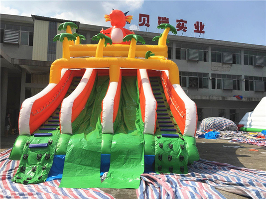 Commercial Inflatable Pool Slide Jungle Theme Water Slide With Swimming Pool