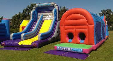 Safety Logo Printing Commercial Inflatable Slide With Climbing Stairs