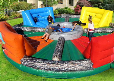 Outdoor Inflatable Interactive Games , Bungees Running Sports Inflatable Hungry Hippo Game
