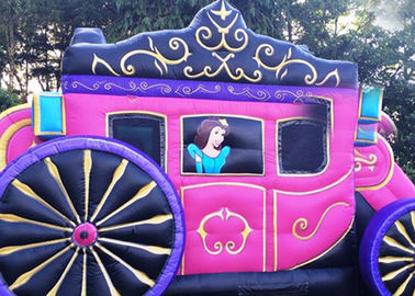 12' x 18' Or Customized Size Kids Pink Princess Inflatable Carriage Castle With Printing