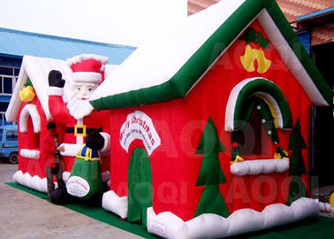 Customized Merry Christmas Inflatable Santa Claus Bouncy Castle For Xmas Decoration