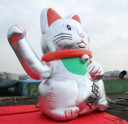 PVC 6m Height Inflatable Advertising Products Fortune Cat Customized Cartoon