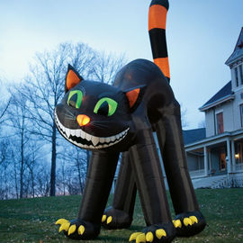 CE Certificate Outdoor Giant Advertising Inflatables Black Cat For Halloween Festival
