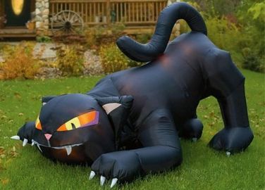 CE Certificate Outdoor Giant Advertising Inflatables Black Cat For Halloween Festival