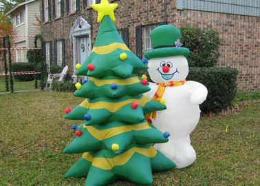 PVC Inflatable Advertising Products Inflatable Christmas Snowman / Trees