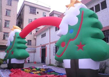 Oxford Cloth Customized Advertising Inflatables Christmas Tree / Arch For Festival