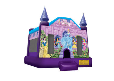 Commercial Princess Themed Inflatable Bounce House With Hand / Digital Printing