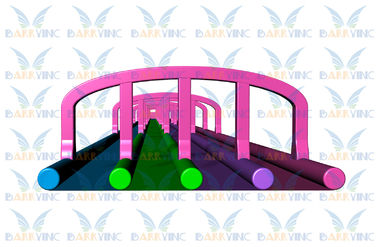 300m Four Lanes Giant Inflatable Slide Inflatable Awesome Colorful Slide For Event