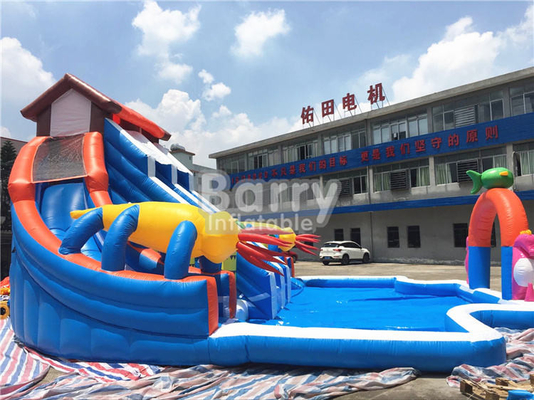 Backyard Inflatable Water Slides And Pool Bouncy Water Slides Customized