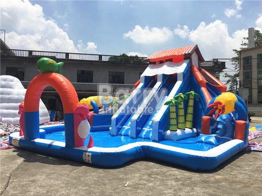 Backyard Inflatable Water Slides And Pool Bouncy Water Slides Customized