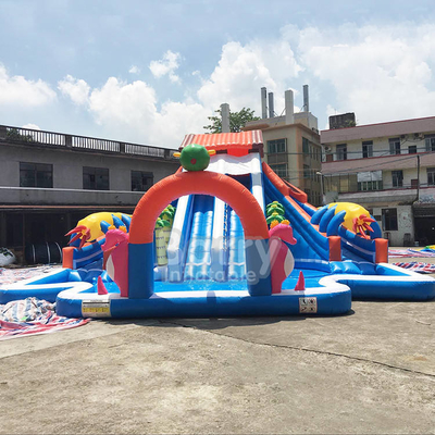 Backyard Inflatable Water Slides And Pool Bouncy Water Slides Customized