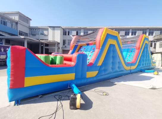 Colorful PVC Inflatable 5k Obstacle Course Bounce House For Kids And Adults